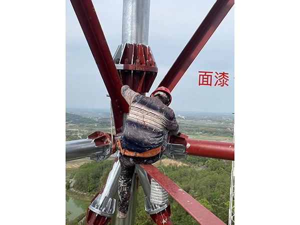 岳阳华容融媒体中心100米铁塔防腐维护